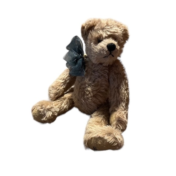 Ganz Cottage Collectibles Brown Bear Articulating Joints Green Bow - Picture 1 of 6